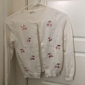 Adorable Sequin Cherry Cardigan